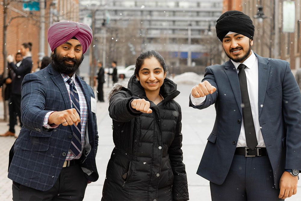 From left: Suminder Paink (brother, Nuclear Engineering graduate, University of Windsor, employed by Ontario Power Generation); Gurminder Paink (sister, Chemical Engineering graduate, University of Waterloo); Harminder Paink (University of Ontario Institute of Technology, Electrical Engineering, class of 2019).
