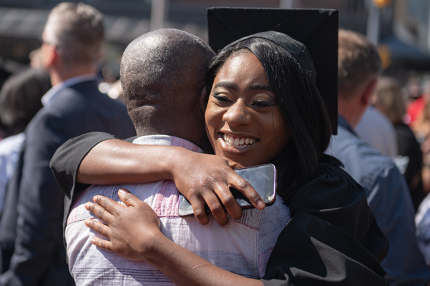 Celebrating Convocation at the Tribute Communities Centre in downtown Oshawa (June 2018).