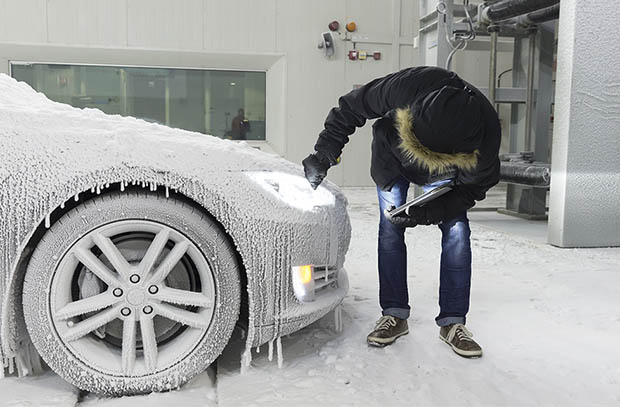 Extreme cold weather testing in the ACE Climatic Wind Tunnel at Ontario Tech University.