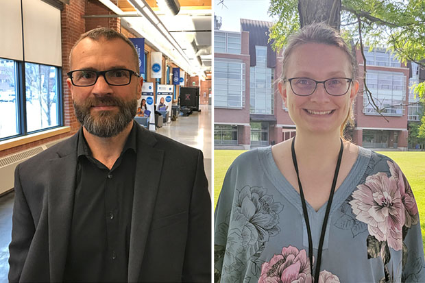 Dr. Adam Dubrowski, Professor, Faculty of Health Sciences (left) and Dr. Denina Simmons, Assistant Professor, Faculty of Science are Ontario Tech University's newest Canada Research Chairs.