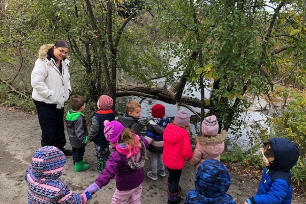 Kim Bradley on an outing with a group of children from Ultimate School-Agers child care centre.