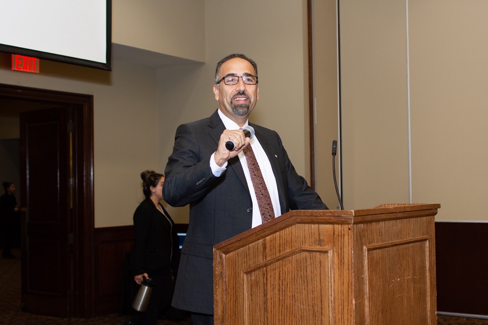 Dr. Hossam Kishawy, Associate Dean, Faculty of Engineering and Applied Science, Ontario Tech University, spoke at the IMS event banquet.  