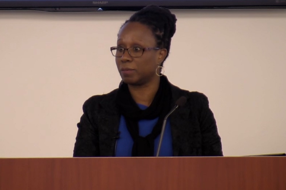 Camille Nelson, Dean and Professor of Law at American University Washington College of Law (Washington D.C.) speaking at the Faculty of Social Science and Humanities' Legal Studies Distinguished Visitor Lecture Series (February 6, 2020).