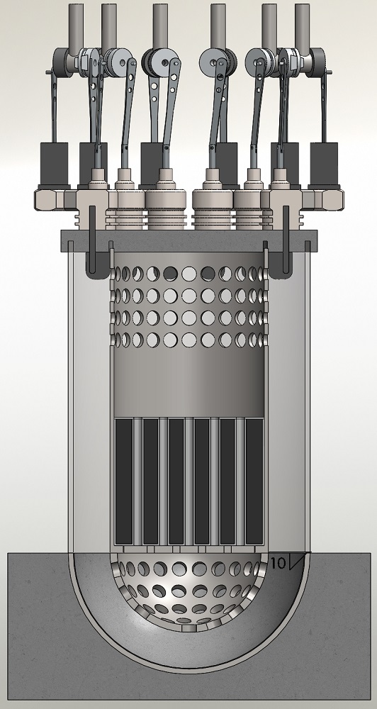 Section front view of the ZAN4(e) reactor.