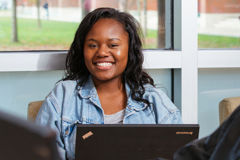 Student with laptop