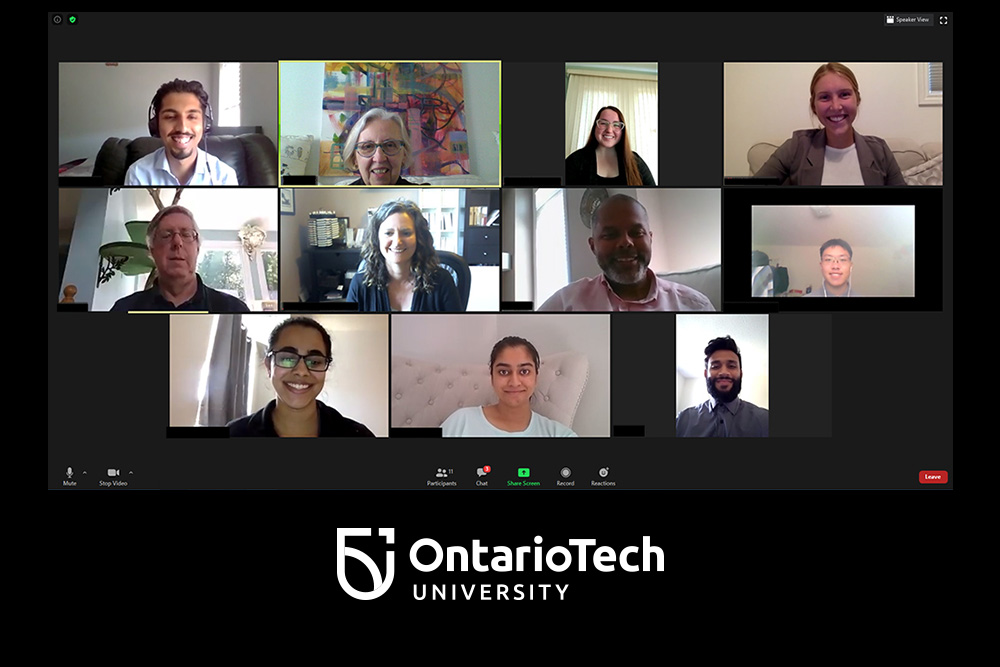 Participants in the Reanimation of Downtown Oshawa Project holding an online meeting (August 2020).