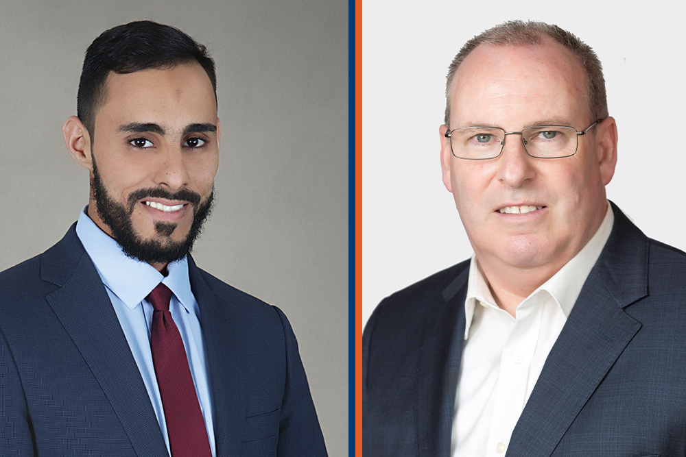 From left: Azzam Abu-Rayash and Douglas Ellis are the two most-recent appointees to the Board of Governors at Ontario Tech University.