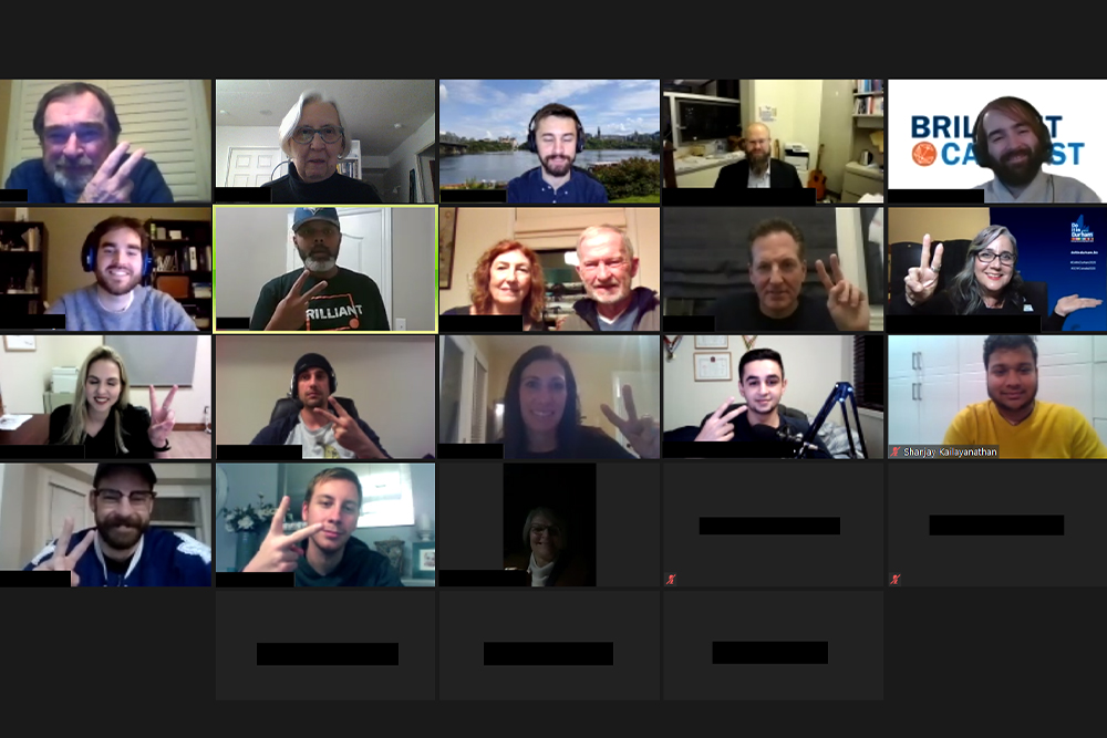 Screen-capture image of Brilliant Catalyst's second anniversary virtual event (November 19, 2020).