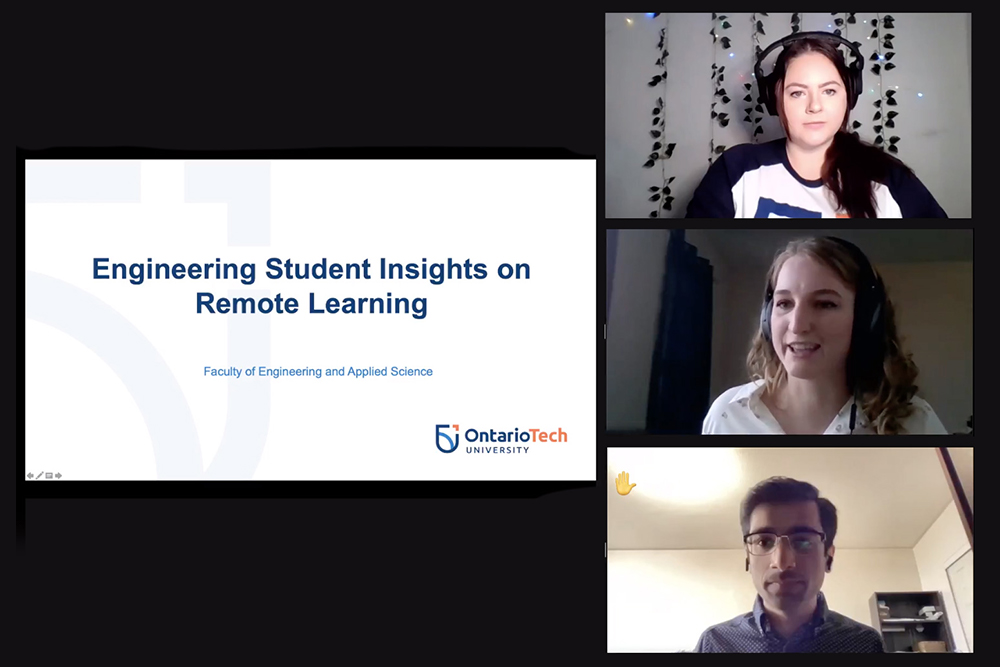 Faculty of Engineering and Applied Science students took part in the Student Insights on Remote Learning Experience webinar in February 2021.