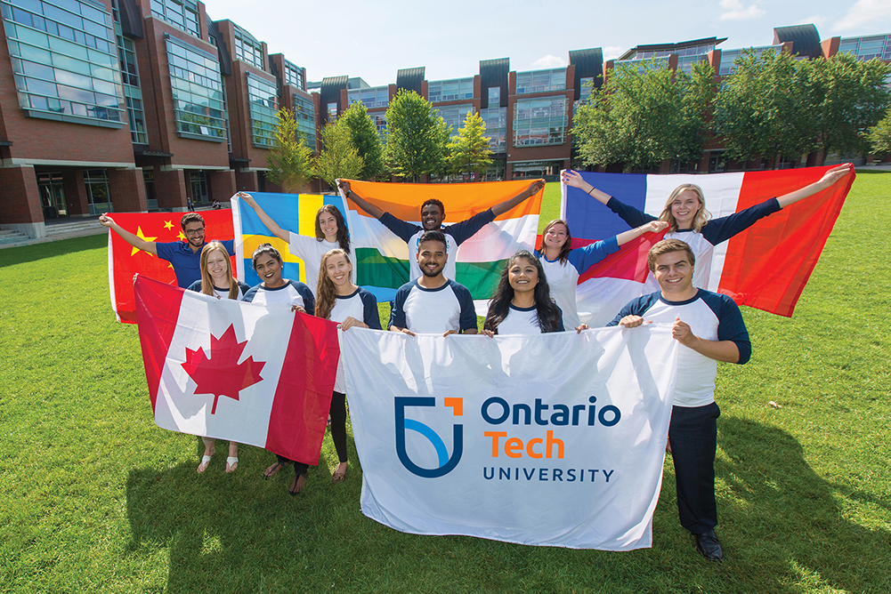 Students at Polonsky Commons at Ontario Tech University's north Oshawa location (note: archival image from pre-pandemic).