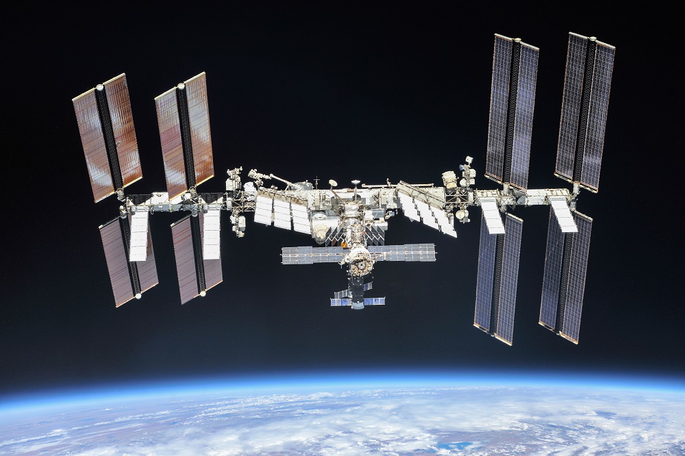 The International Space Station, photographed by Expedition 56 crew members from a Soyuz spacecraft after undocking, on October 4, 2018. (Credit: NASA)