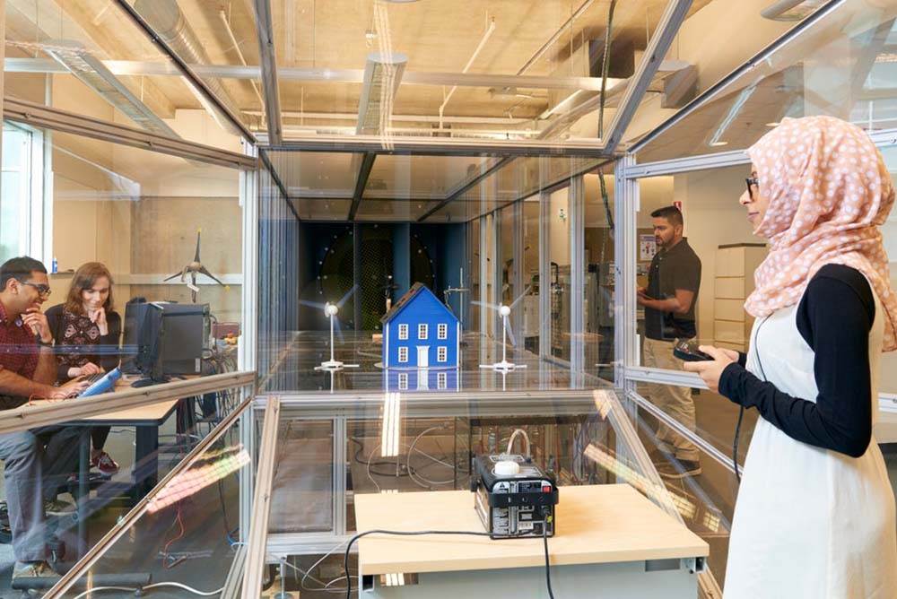 Students in the Wind Laboratory at Ontario Tech University.