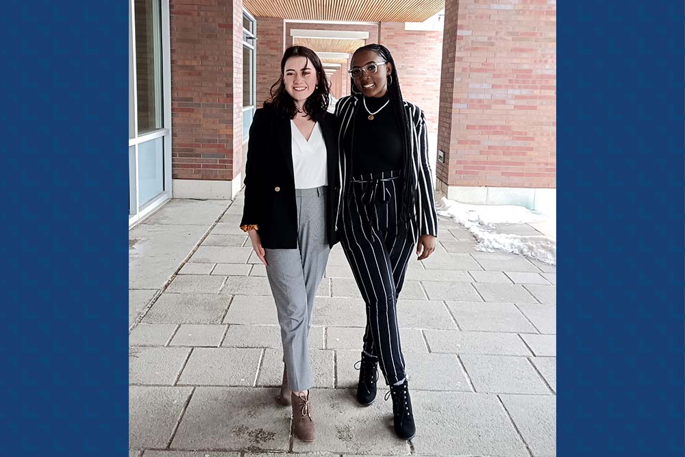 Ontario Tech University Bachelor of Commerce students Hannah Oegema (left) and Colleen Linton.