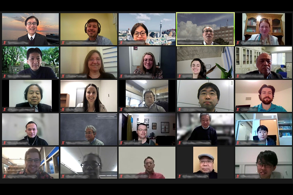 Screen capture from one of the online sessions of the fourth Kyutech-Ontario Tech University Symposium on Chemistry (March 2022).