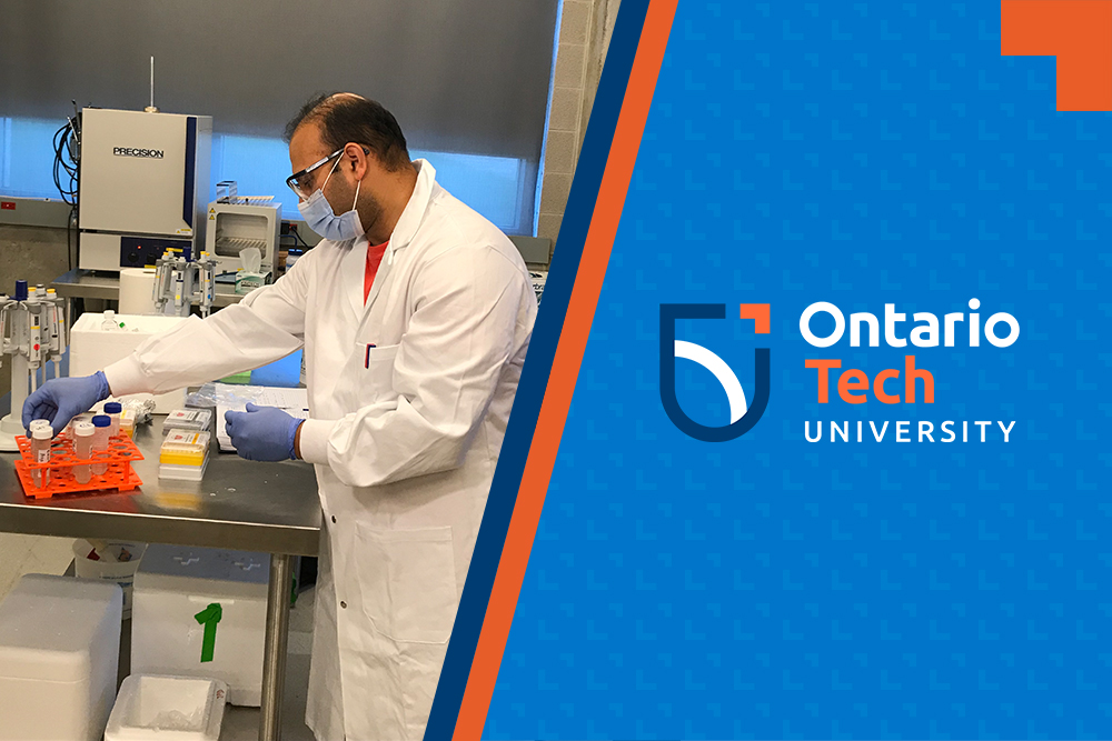 image of wastewater sample testing at Ontario Tech University