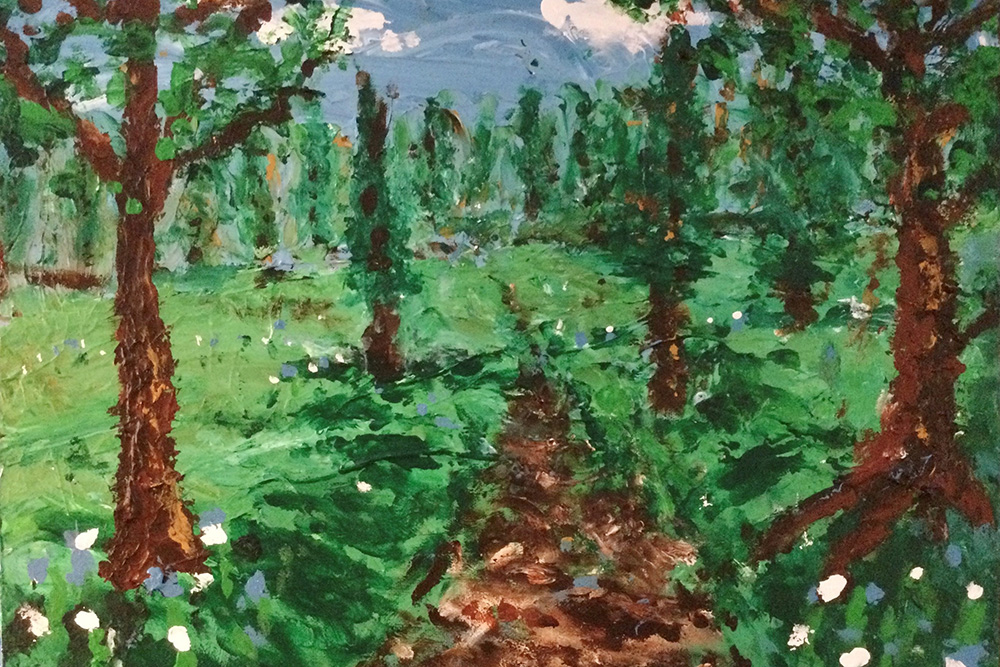 artistic paining of forest landscape