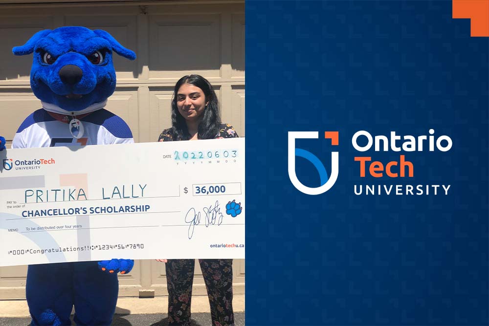 Ontario Tech University 2022-2023 Chancellor’s Scholarship recipient Pritika Lally (Biological Science). Note: Available photos of other award recipients can be found below in the gallery section of the story.