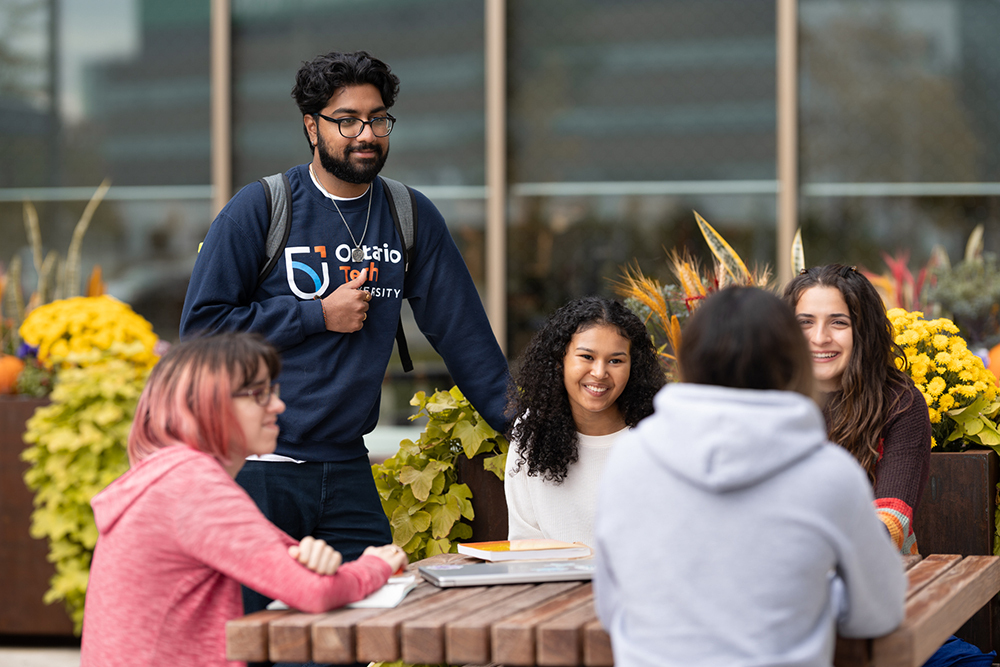 Students at Ontario Tech University's north Oshawa location.