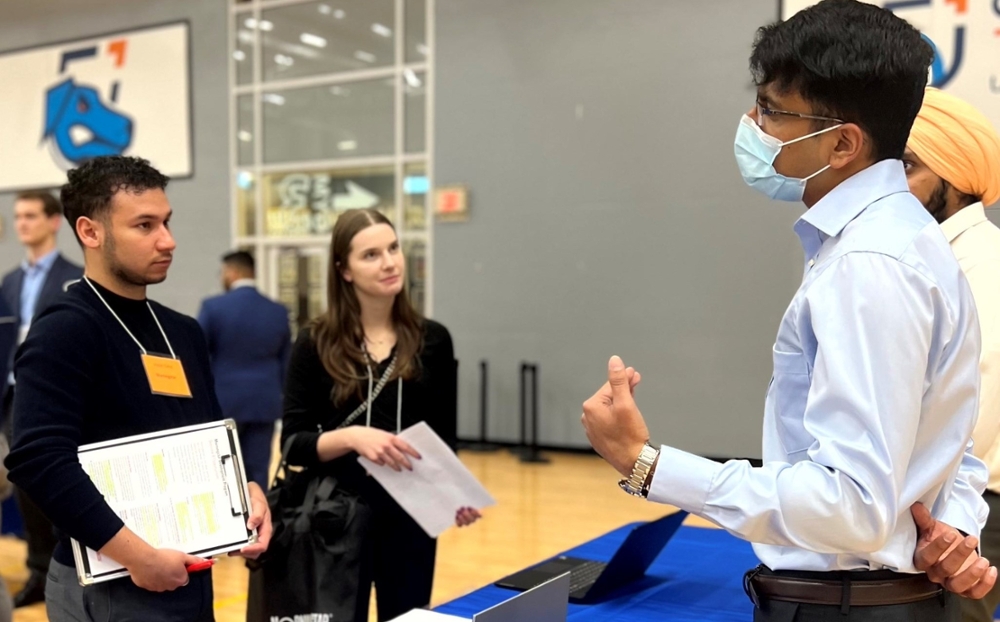 Students spoke to recruiters at the 2022 Reverse Career Fair. 