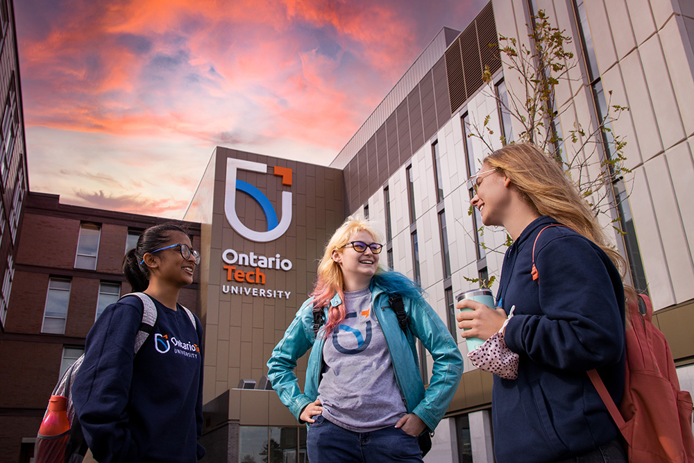 image of students outdoors at Ontario Tech's north Oshawa location