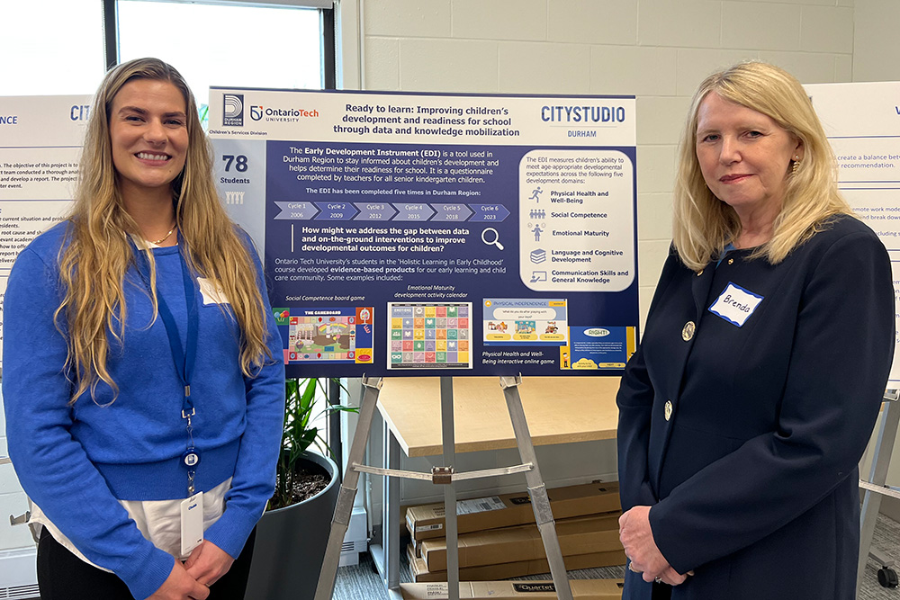 From left: Yvonne Mais, Data Analysis Co-ordinator, Durham Region, and Dr. Brenda Jacobs, Assistant Teaching Professor, Ontario Tech University