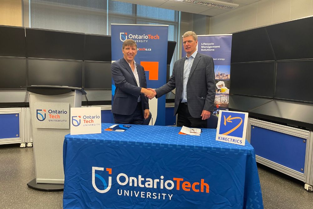 Kinectrics Inc. and Ontario Tech University sign Memorandum of Understanding (August 10, 2023).