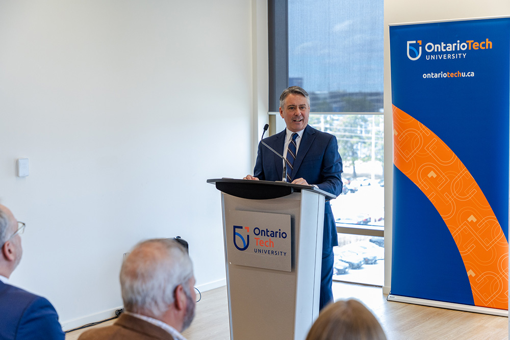 Hann-Kelly Family Chair in Disability and Rehabilitation Research appreciation event at Ontario Tech University (Shawenjigewining Hall, April 10, 2024).