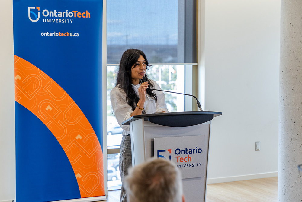 Hann-Kelly Family Chair in Disability and Rehabilitation Research appreciation event at Ontario Tech University (Shawenjigewining Hall, April 10, 2024).