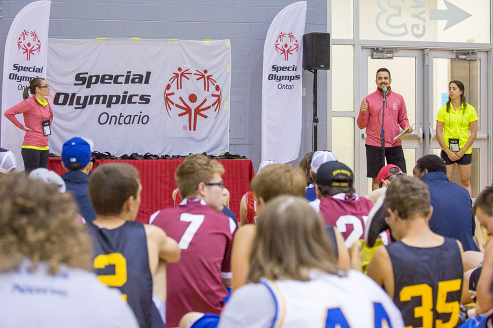 Image from the 2016 Special Olympics Ontario High School Provincial Championships in Oshawa (Campus Recreation and Wellness Centre at Ontario Tech University).
