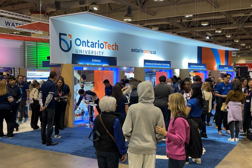 image of Ontario Tech booth at the Ontario Universities' Fair.