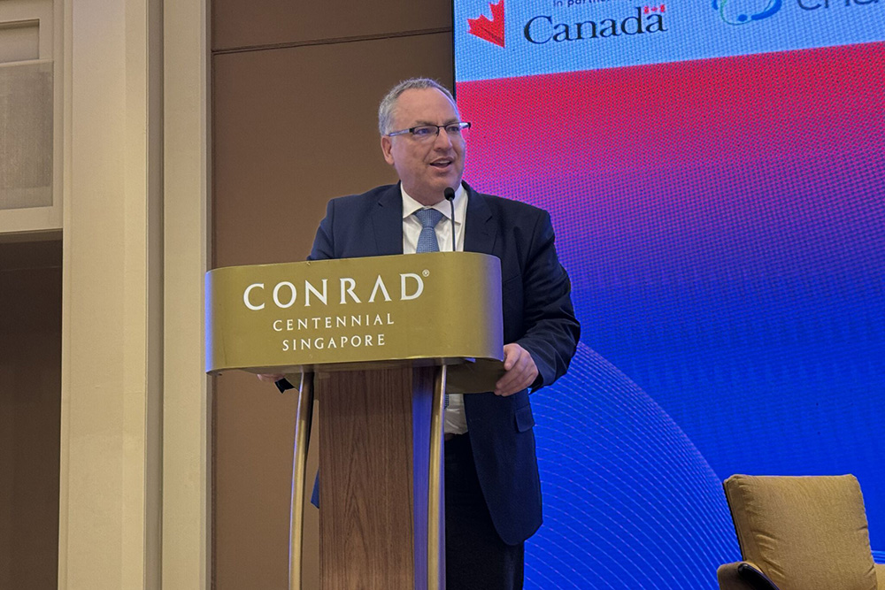 Dr. Steven Murphy, President and Vice-Chancellor, Ontario Tech University, speaking at the Canada-in-Asia Conference (Singapore, February 20, 2025).