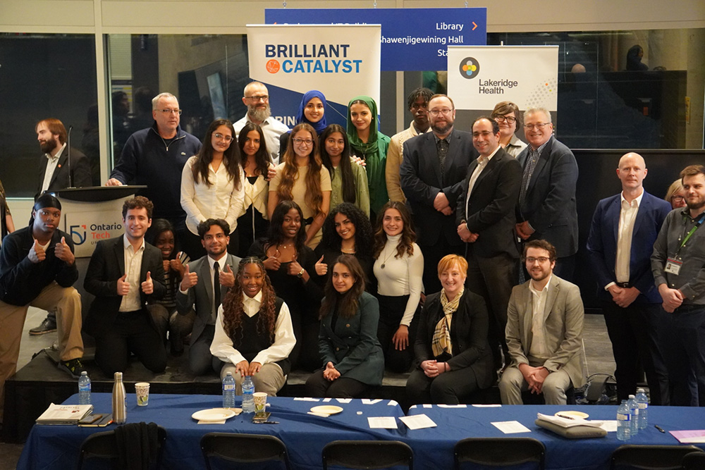 Participants in the 2025 Catalyst Challenge, hosted by the Brilliant Catalyst, Ontario Tech’s entrepreneurship and innovation hub, in collaboration with Lakeridge Health.