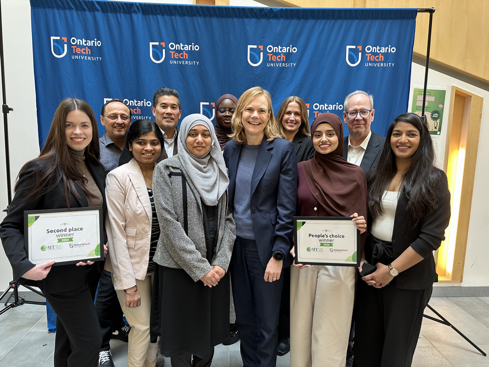 3MT competitors and judges at Ontario Tech, 2026.