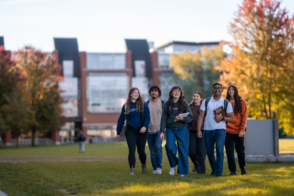 Students at Ontario Tech University's north Oshawa campus.